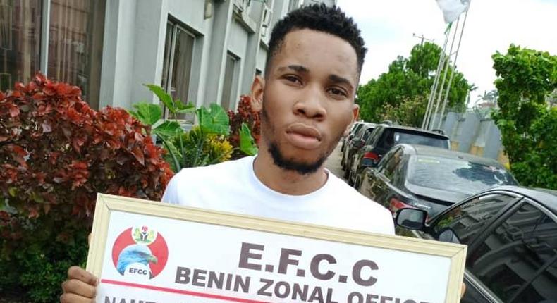 22-year-old Kenneth Gift is a Computer Science student of the University of Port Harcourt [EFCC]