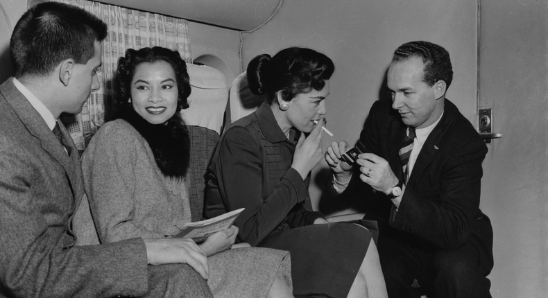 Smoking on airplanes dates back to the start of air travel, a time when smoking was a societal norm.