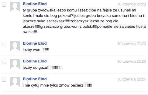 Takie hejty mam u siebie, fot. screen z Facebook