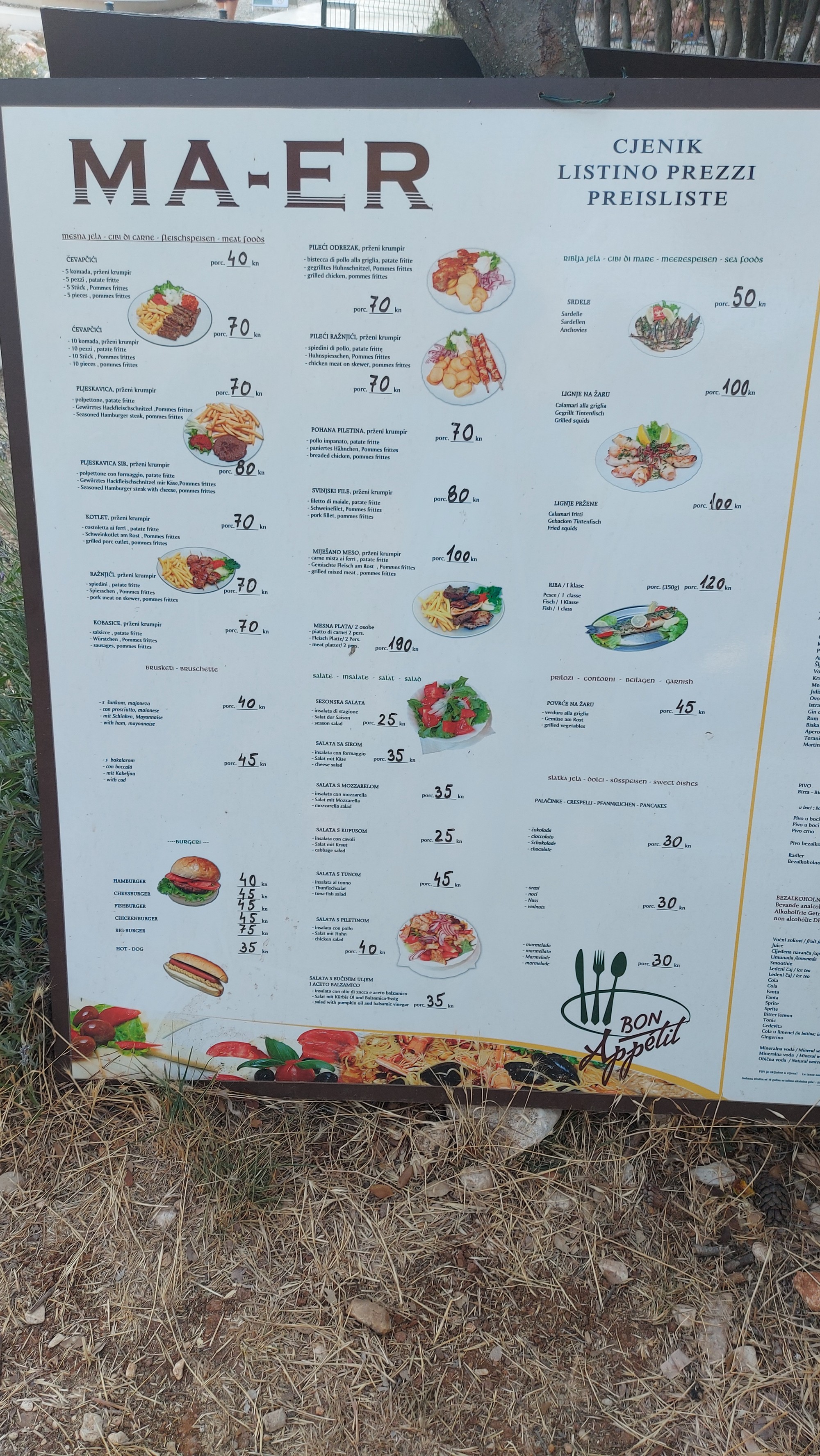 Takto vyzerali ceny v meste Rovinj.