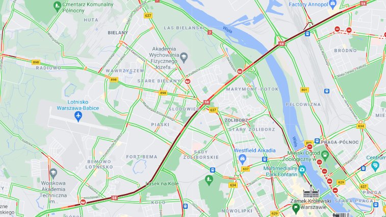 Karambol na S8 w Warszawie. Zderzenie pięciu samochodów