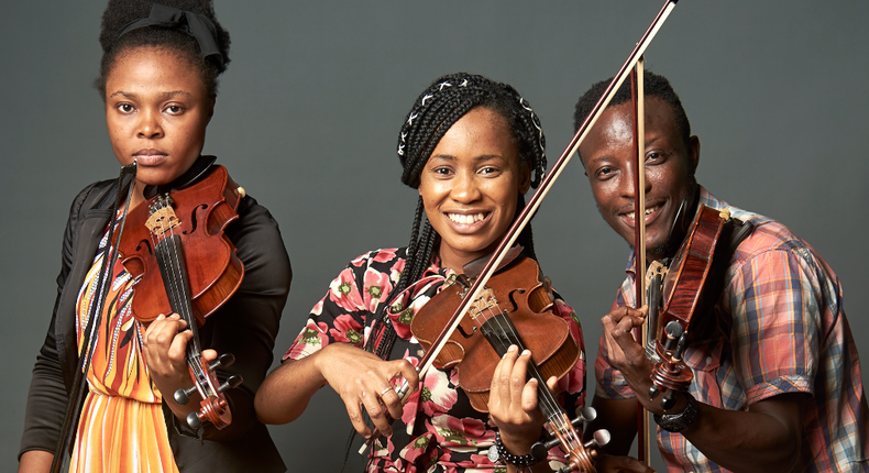 L-R: Violinists, Obasi Grace Amarachi; Uzoma Chidinma Rita and Olawoyin Olufemi Isaiah. MTN MUSON Scholars will perform at the Evening with MUSON Stars on Monday, August 24, 2020.