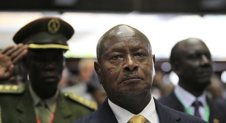 Uganda's President Yoweri Museveni arrives to attend the Africa Union Peace and Security Council Summit on Terrorism at the Kenyatta International Convention Centre in Nairobi, September 2, 2014. REUTERS/Noor Khamis