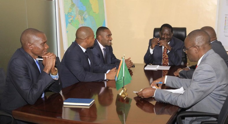 Former PM Raila Odinga hosts MP Dori and others during a private meeting on Wednesday