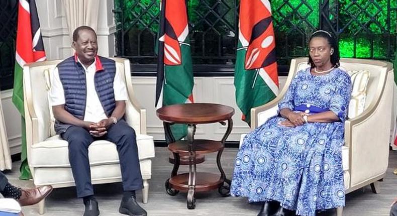 Azimio presidential candidate Raila Odinga and his running mate Senior Counsel Martha Karua