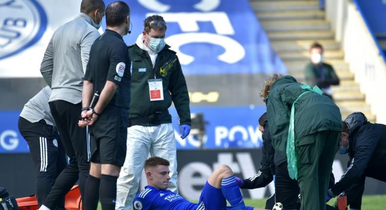 Leicester midfielder Harvey Barnes was injured against Arsenal