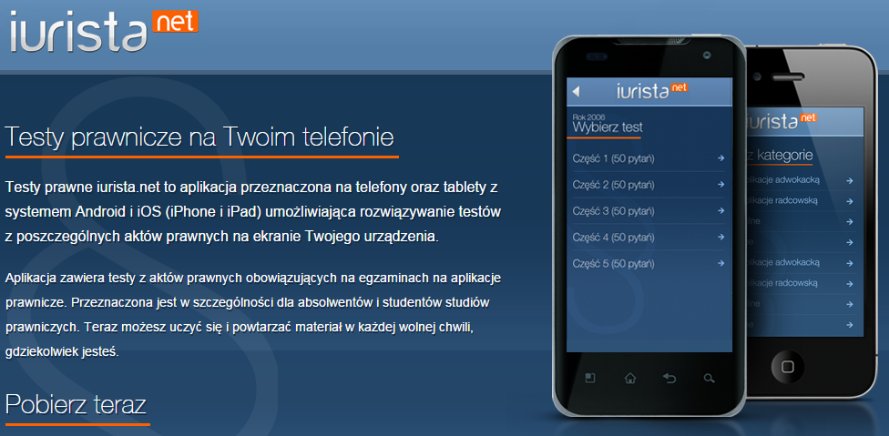 <strong>iurista.net</strong>
<br><br>
Iurista.net to nie tylko serwis internetowy poświęcony edukacji prawniczej, to również platforma edukacyjna służąca do nauki do egzaminów zarówno na aplikacje jak również egzaminów na studiach.