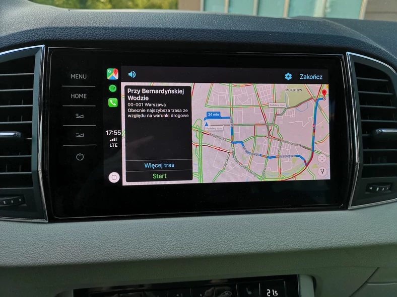 Google Maps w Apple CarPlay - propozycja kilku tras