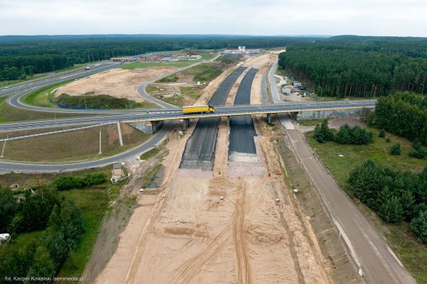 Budowa autostrady A1 na odcinku Nowe Marzy - Toruń. fot. Kacper Kowalski aeromedia.pl. Źródło: materiały prasowe Ministerstwa Infrastruktury