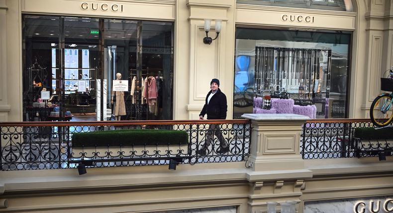 The Gucci storefront in Moscow.ALEXANDER NEMENOV/AFP via Getty Images