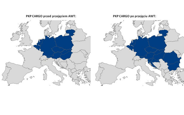 PKP Cargo przed i po przejęciu AWT [MAPA]