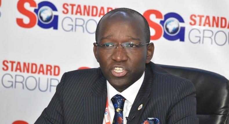 Standard Group PLC Chief of Staff Laban-Cliff Onserio during the company's 104th AGM in July 2022