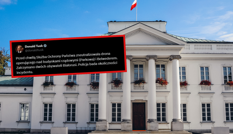 Dron nad Belwederem. Tusk: SOP zneutralizowała, zatrzymano dwóch Białorusinów