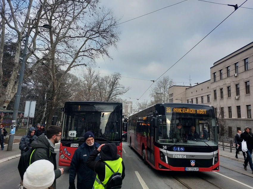 Blokada saobraćaja kod Pravnog fakulteta