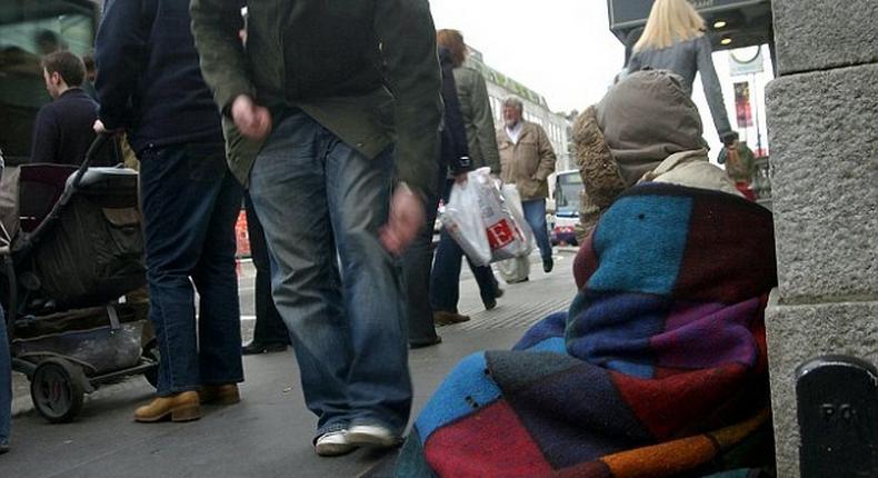 A beggar in Wolverhampton