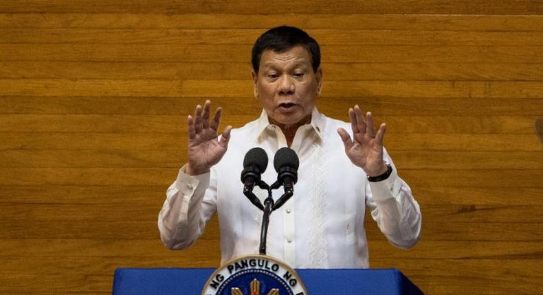 Philippine President Rodrigo Duterte delivered the remarks at the annual State of the Nation Address on Monday.