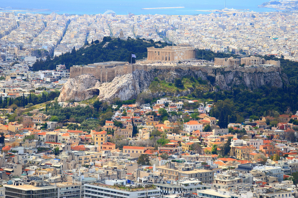 Widok z lotu ptaka na Ateny