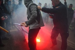 Warszawa 24.03.2023. Demonstracja górników ze związku zawodowego Sierpień 80