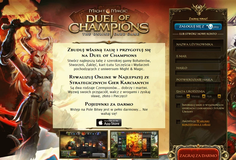 Might & Magic: Duel of Champions - rejestracja