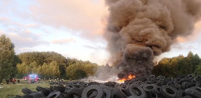 Hałda opon w ogniu! Czy ktoś podłożył ogień na strzelnicy?