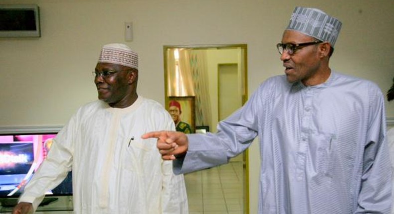 Former Vice President, Atiku Abubakar visits President Muhammadu Buhari in Abuja on June 16, 2015.