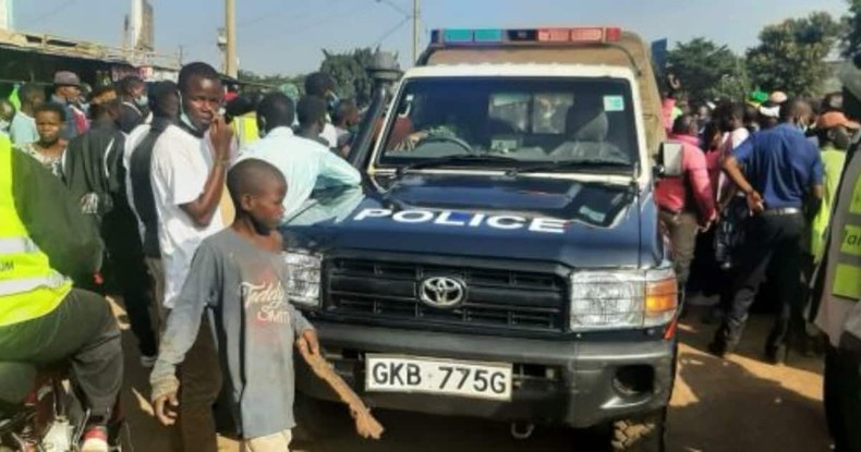 File image of a police vehicle at a crime scene