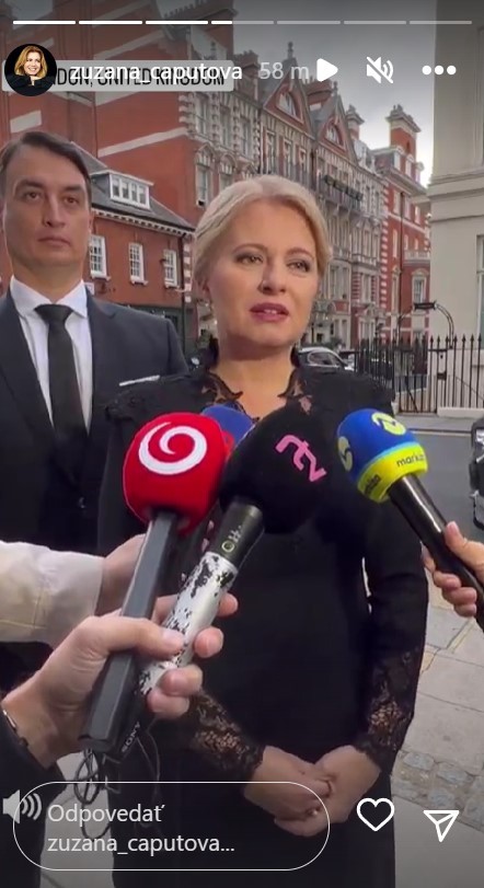 Čaputová na ceste na recepciu britského kráľa.