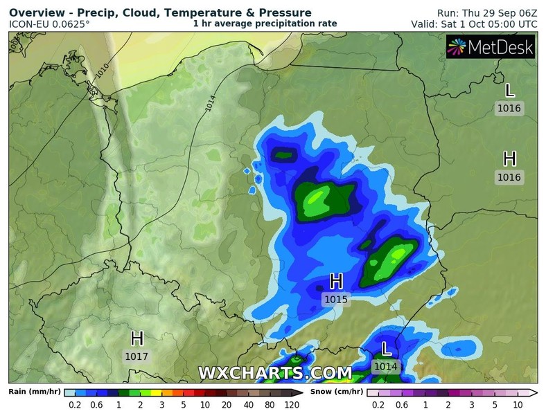 W nocy opady nie ustąpią, ale będą słabsze