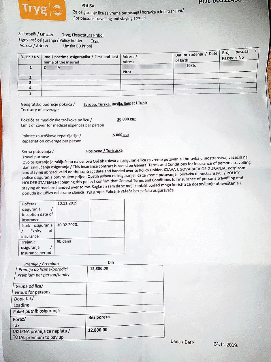 Radnici su dobili polise putem brze pošte, kao pokriće za svoju uplatu