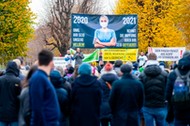 Protest antyszczepionkowców w Wiedniu, 14 listopada 2021 r.