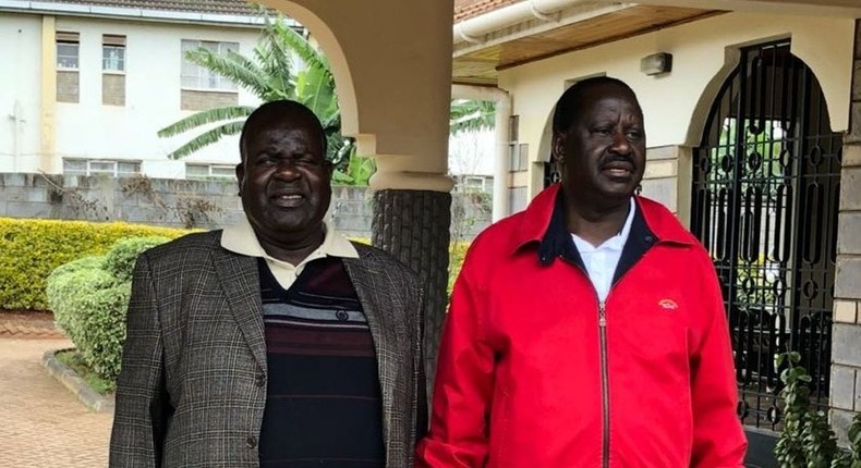 Governor Cyprian Awiti with Opposition leader Raila Odinga