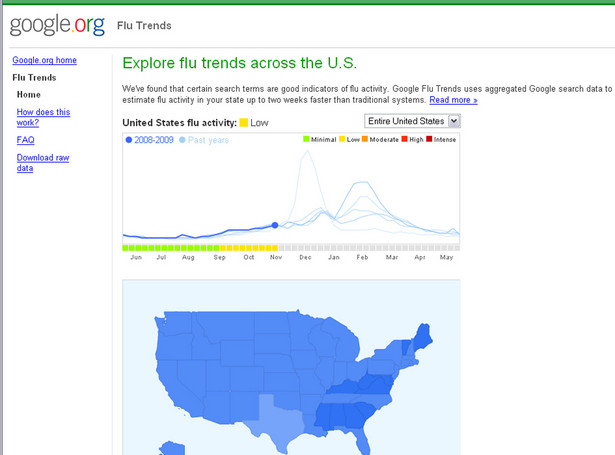 Google ostrzega przed grypą, ale nie u nas