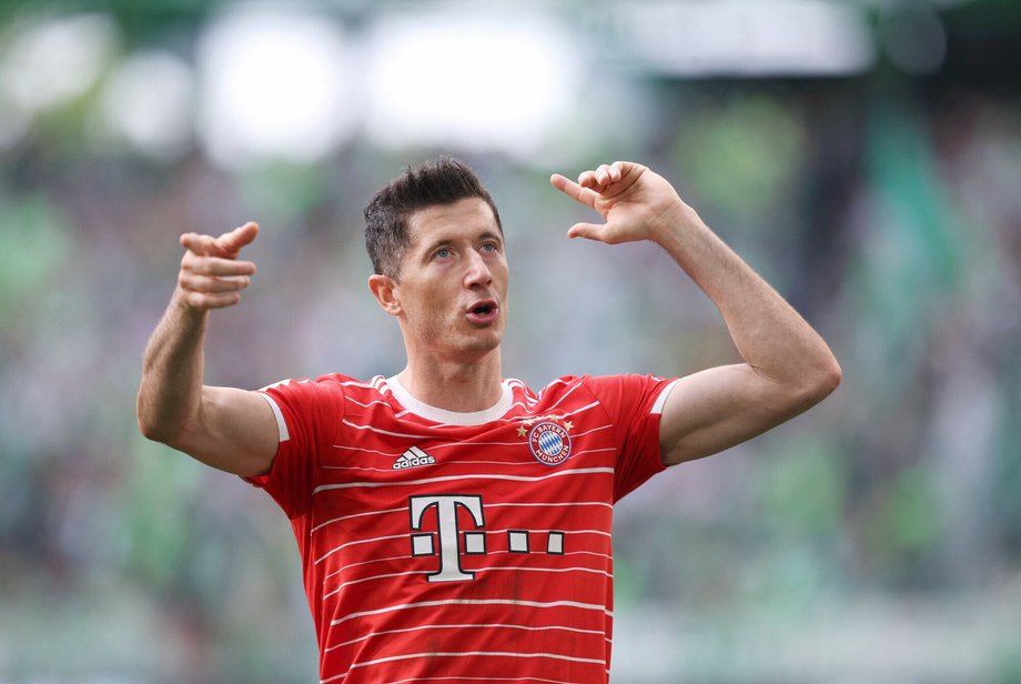 Robert Lewandowskiego w koszulce Bayernu Monachium