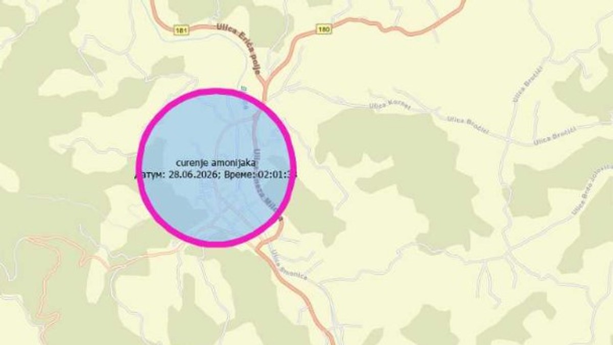 Mesto gde je došlo do curenja amonijaka