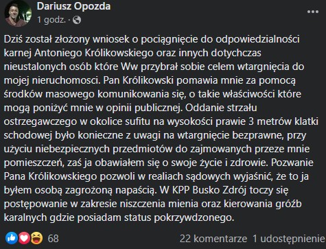 Oświadczenie Dariusza Opozdy