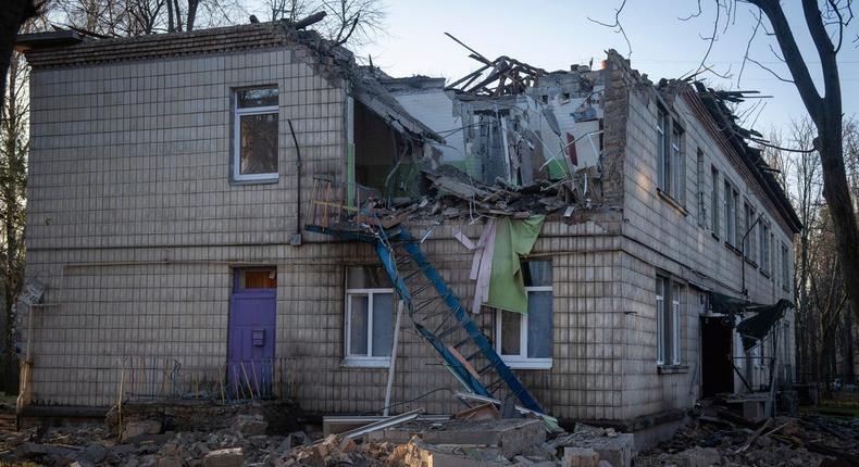 A damaged kindergarten following the most intense Russian drone attack in Kyiv, Ukraine, since Russia started its full-scale invasion.Efrem Lukatsky/Associated Press