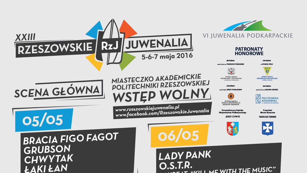 Grubson, Mela Koteluk, Lady Pank – to tylko część artystów, którzy wystąpią podczas 23. Rzeszowskich Juwenaliów. Koncerty zaczynaja sie już jutro i porwają do 7 maja.