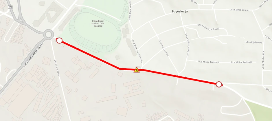 Radovi i potpuna obustava saobraćaja u Dragoslava Sredojevića