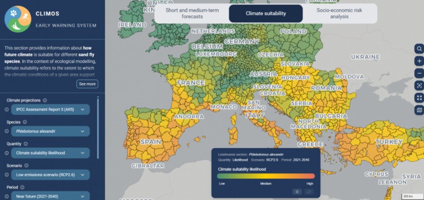 Aplikacija koja pokazuje prisustvo peščanih mušica