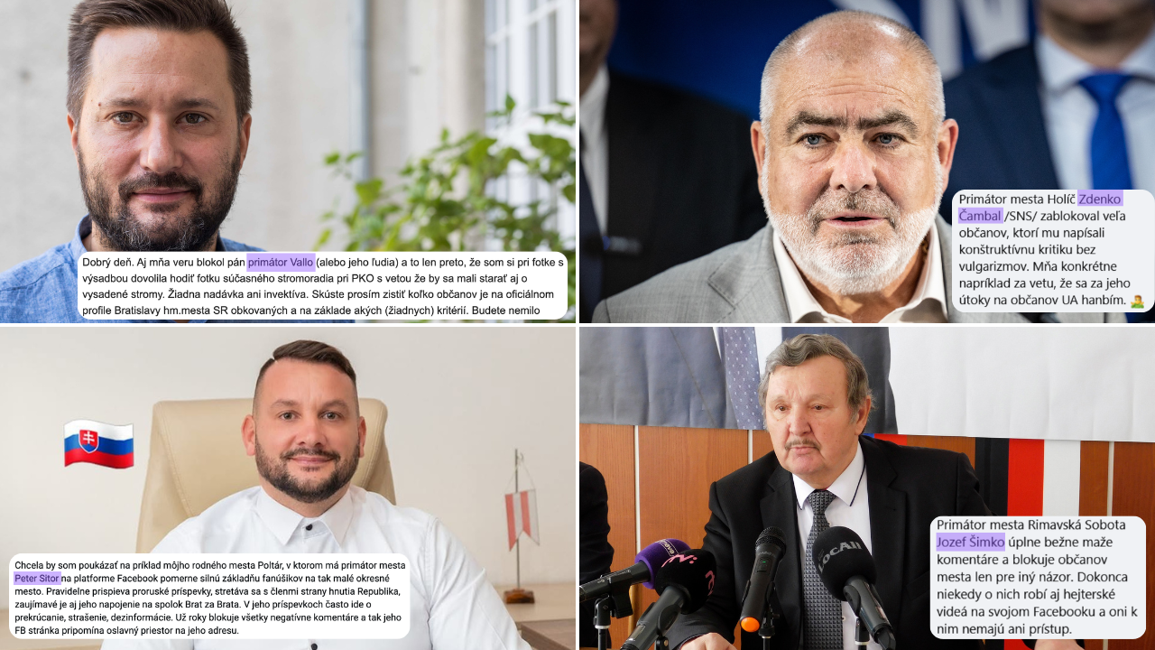 Prax s blokovaním kritikov majú vraj primátori a starostovia naprieč celým Slovenskom.