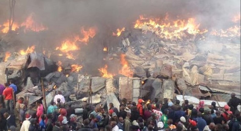 Property razed down by fire in Gikomba