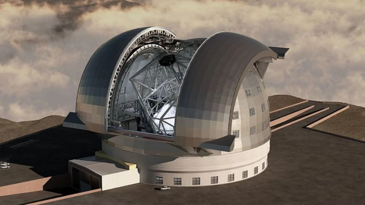 Wizualizacja teleskopu optycznego ELT (Extremely Large Telescope)