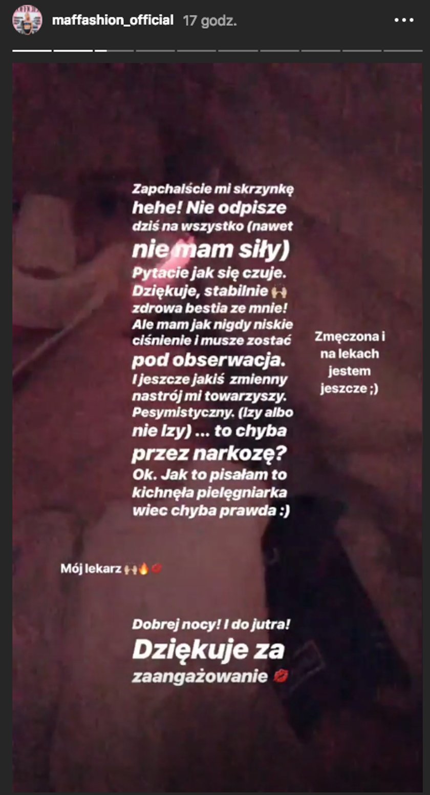 Instastories Julii Kuczyńskiej, Maffashion