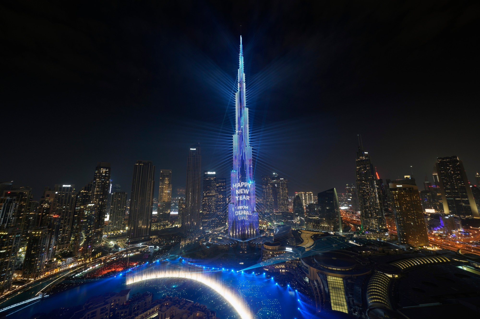 Vítanie roka 2024 v Dubaji.