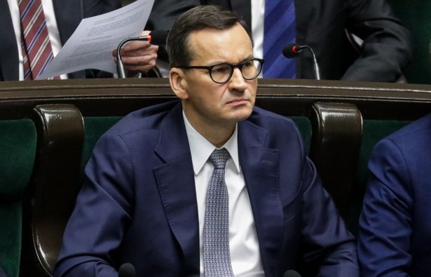 Mateusz Morawiecki w ławach rządowych w Sejmie