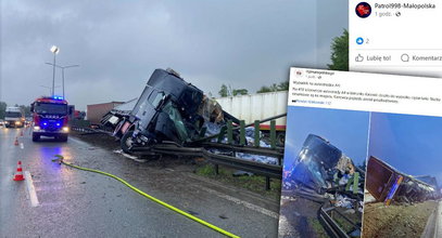 Uwaga! Autostrada A4 w Krakowie zablokowana. Poważny wypadek