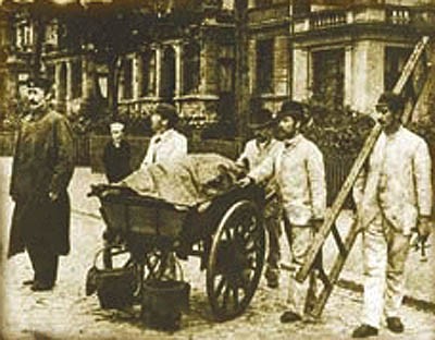 Oddział sanitarny podczas epidemii cholery w Hamburgu, 1895