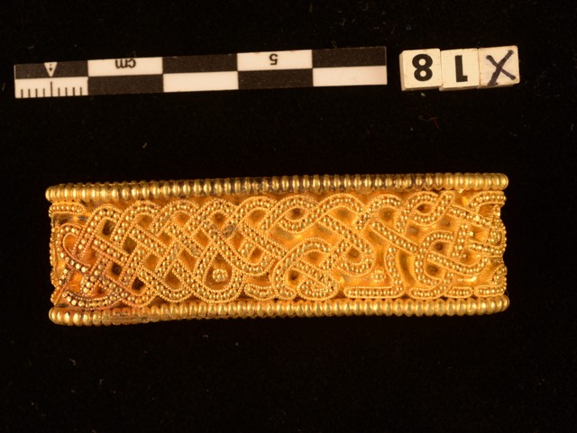 A golden bracelet found among the hoard.