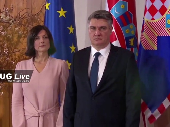 Zoran Milanović sa suprugom Sanjom Musić Milanović danas na inauguraciji na Pantovčaku 