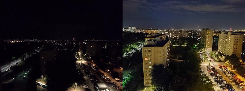 zdjęcia nocne (w trybie nocnym pracuje tylko moduł standardowy)